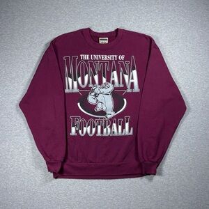 Vintage University of Montana Crewneck Sweatshirt Grizzlies Football Mens L USA